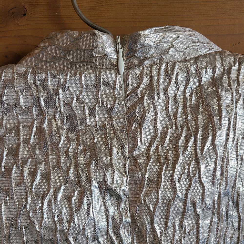 Rachel Comey Top Bar Textured Blouse Champagne 4 Metallic Puff Sleeve Designer - Picture 9 of 10